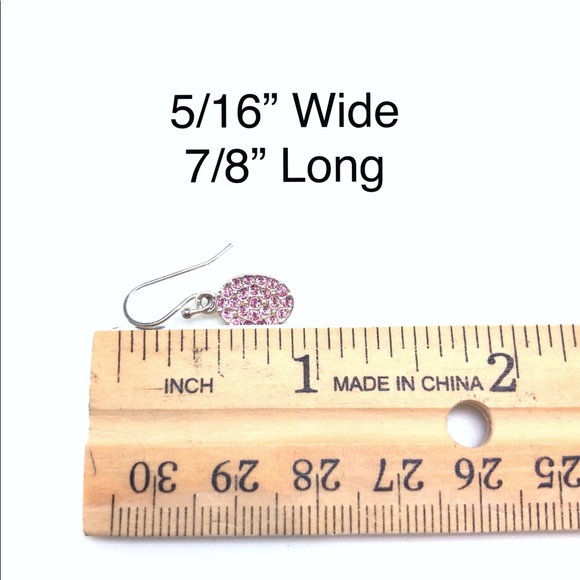Pink Swarovski Oval Sterling Silver Dangles on Hook or Ball Stud, NIB - Picture 6 of 6